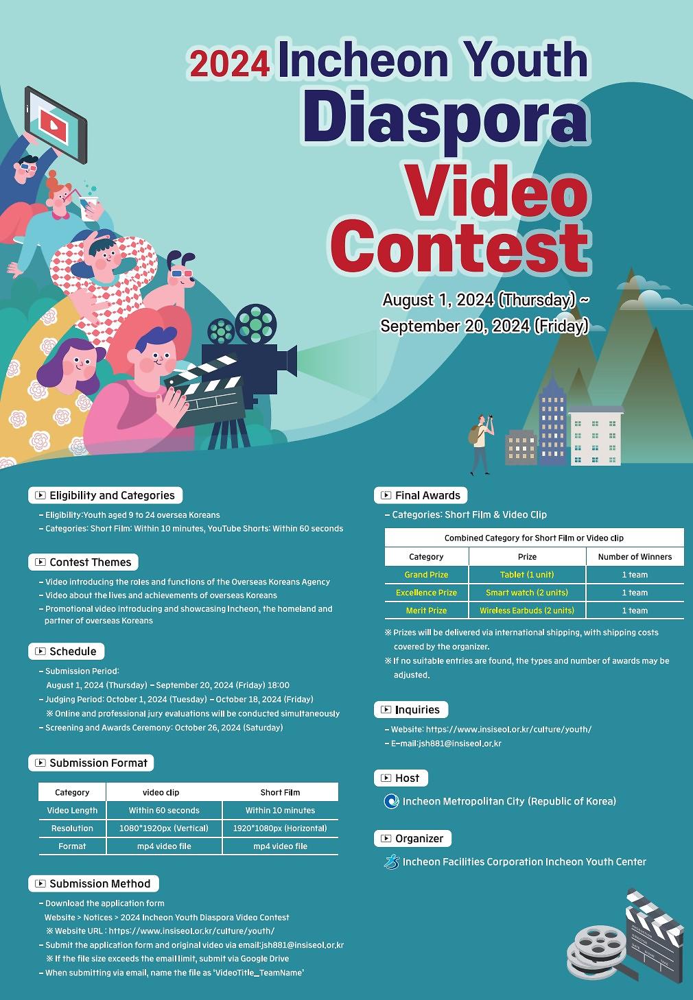 2024 Incheon Youth Diaspora Video Contest Poster